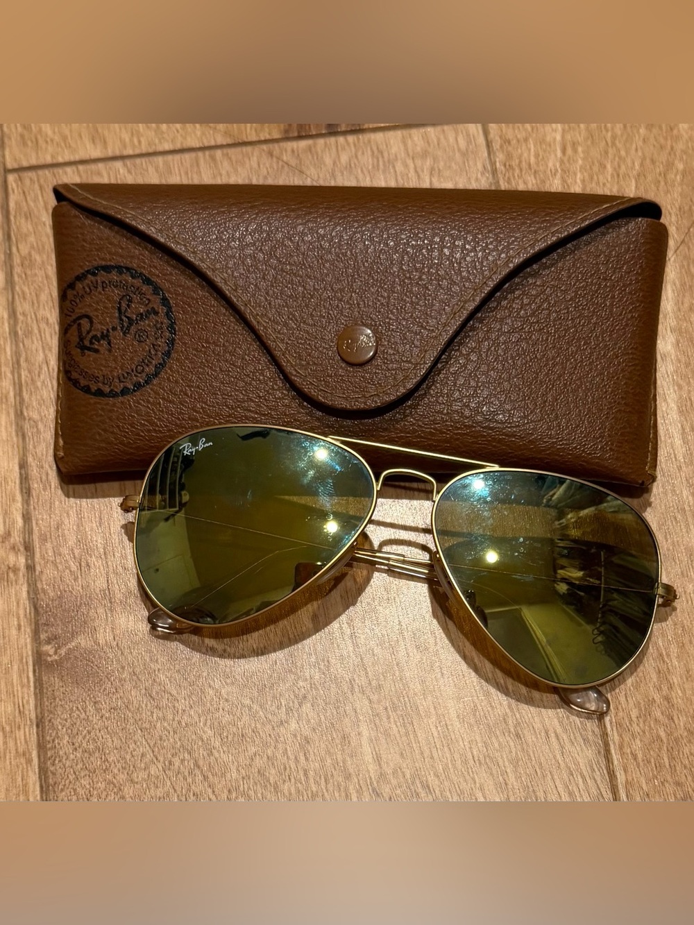 Ray-Ban Gold Frame Sunglasses